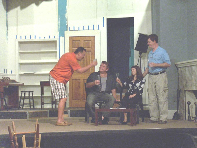 [l-r]Ken Webb as Hector, Lou Savarese as Abe, Ana Soulios as Alice, Tim McGovern as Jerry