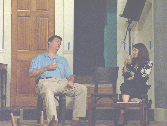 [l-r]Tim McGovern as Jerry Sloan, Ana Soulios as Alice Sloan