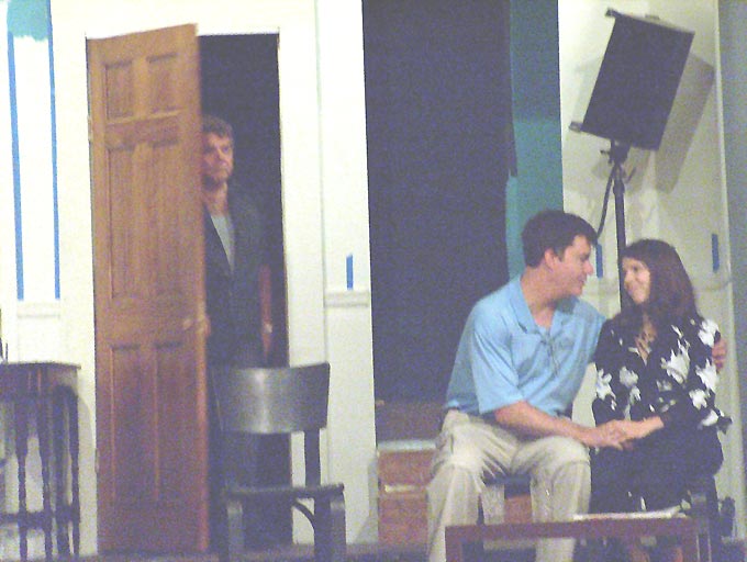 [l-r]Lou Savarese as Abe Dreyfus, Tim McGovern as Jerry Sloan, Ana Soulios as Alice Sloan