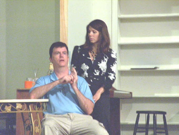 [l-r]Tim McGovern as Jerry Sloan, Ana Soulios as Alice Sloan